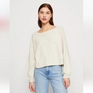 Free People Women's Jamie Sweater, Color Oatmeal Heather, Size XLarge.